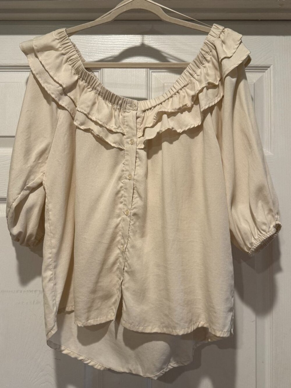 Cupio Women's Off the Shoulder Double Tier Top